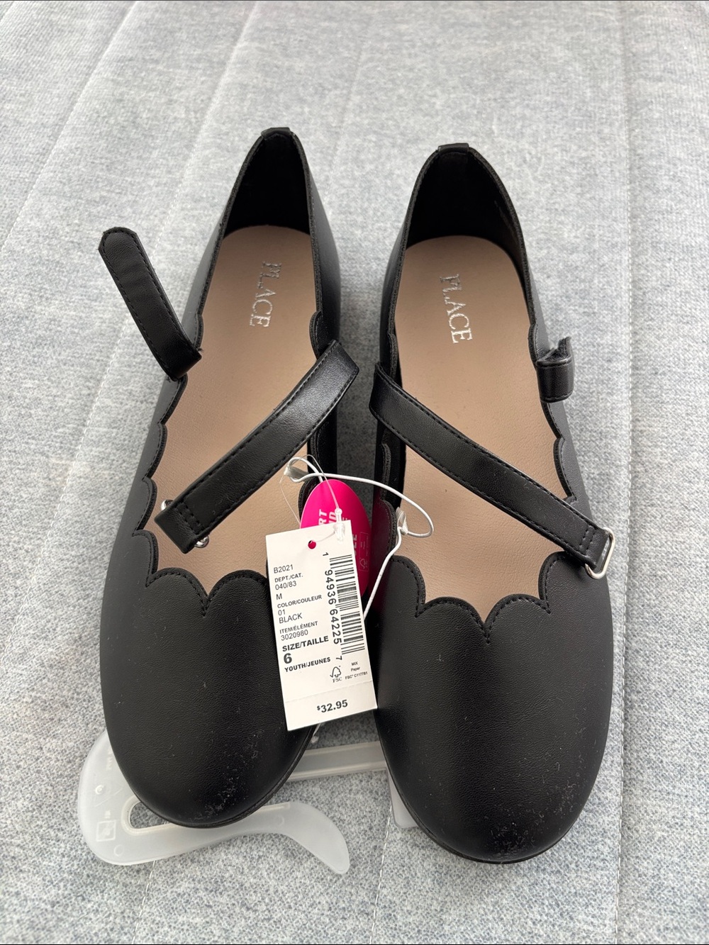 The Children's Place Black Scalloped Mary Jane Flats